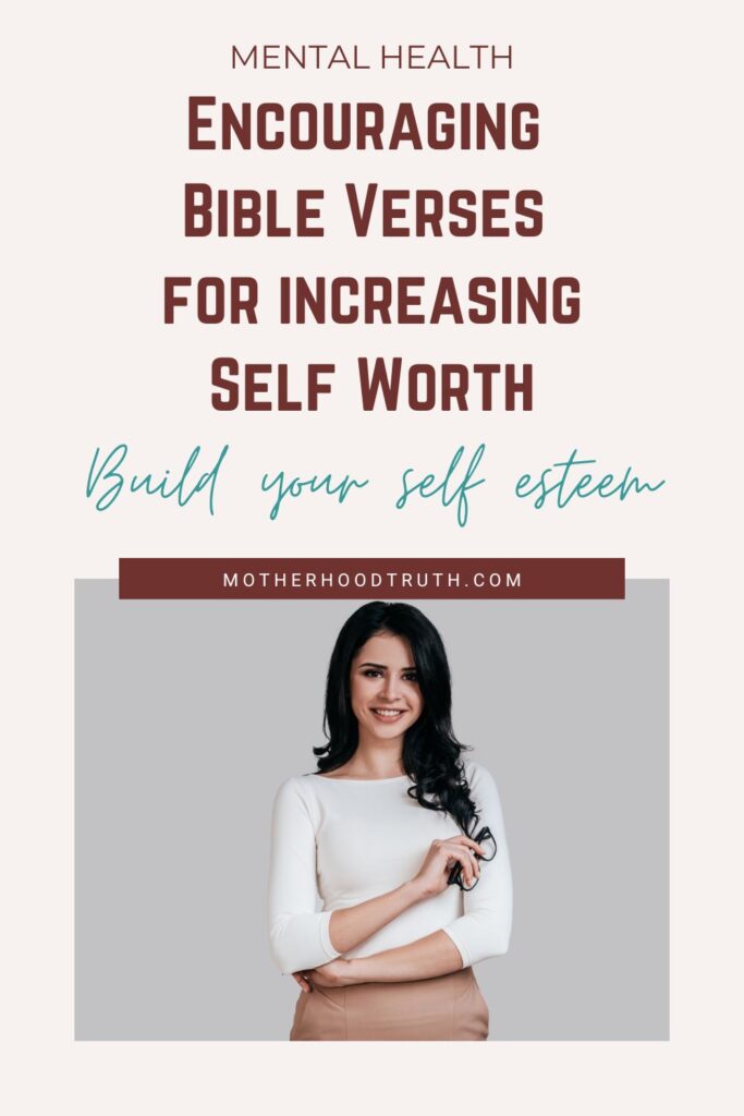 A confident woman with the caption "Bible Verses for Self Esteem to improve your confidence"